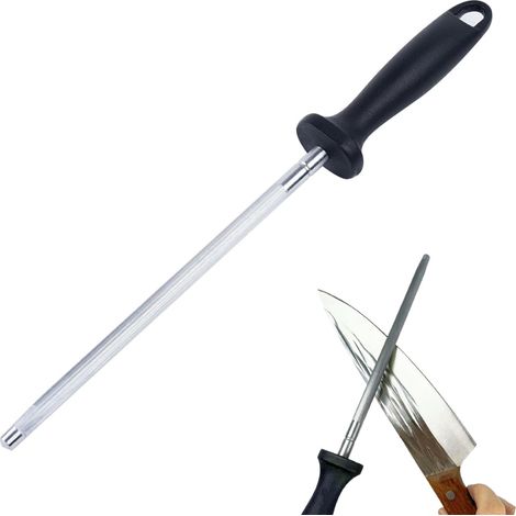 Fusil À Aiguiser De Couteaux En Acier, Aiguiseur Couteaux, Affuteur De Couteaux Avec Trous De Suspension, Fusil Pour Aiguiser Les Couteaux Dans La Cuisine (1/5)