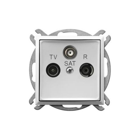 Prise terminale Aria blanche p/t R-TV-SAT sans cadre
