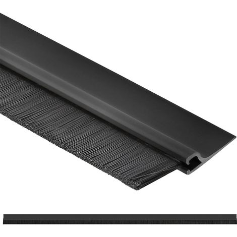 KOTARBAU® Brosse Bas de Porte - Aluminium - 1 m - Noir - 45 mm - Joint De Porte D'Entrée - Protection Insectes - Langlebig Fiable - Bas de Ouvrant Isolant - Anti Cafard - Autocollant