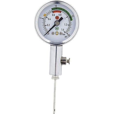 Manomètre Boule avec Aiguilles Gonflables, Jauge Pression Balle Mini Portable, Outil Baromètre pour Toutes Vannes Bille, Instrument Mesure Pression Air pour Volleyball, Basketball, Football, Rugby (1/5)