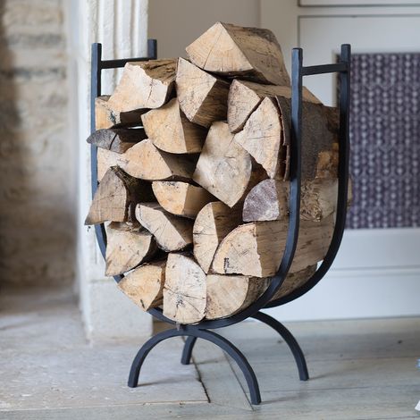 Garden Trading Classic Log Wood Holder Log Store Storage Large Metal Iron