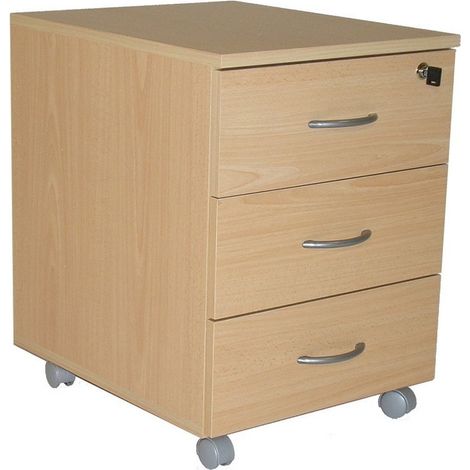 Caisson de bureau 3 tiroirs hêtre naturel Winch