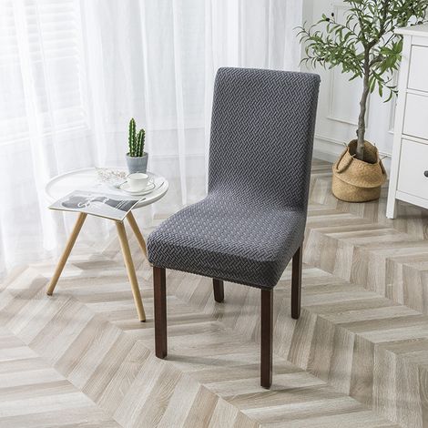 Housse de chaise, gris foncé, 50 x 60 x 15 cm, 1 pièce Housse de chaise de salle à manger extensible, housse de chaise de salle à manger lavable (1/5)