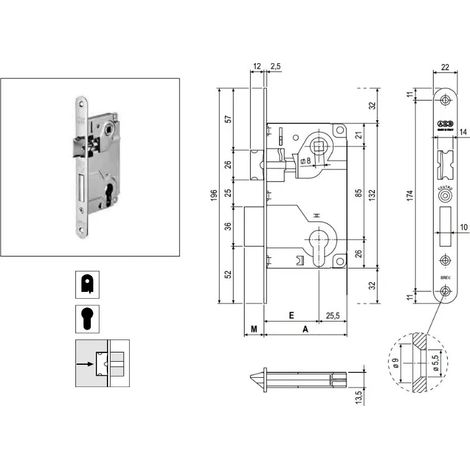 SERRATURA YALE 1024 CENTRO BT BRONZATO
