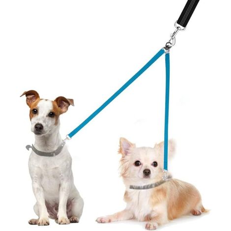 Doppelleine für Hunde, verstellbare Trainingsleine, Leinentrenner für zwei Hunde, Doppelleine für Haustiere, kein Verheddern