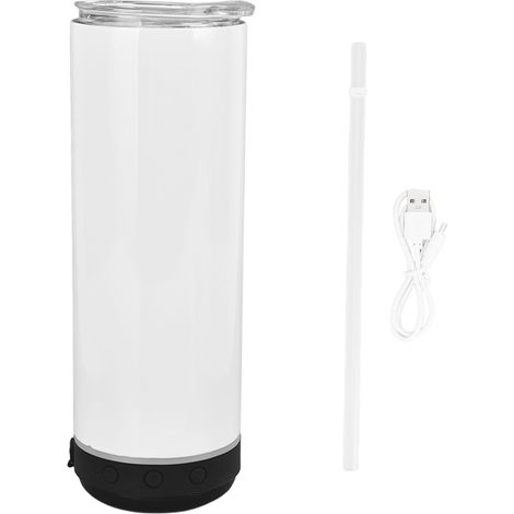 Tasse Isotherme 600ml avec Haut-Parleur Bluetooth Détachable, Coupe Voyage pour Hommes et Femmes, Fond Noir (1/5)