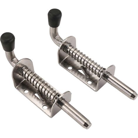 Lot de 2 verrous à ressort en acier inoxydable de 12,7 cm (5 pouces), goupille de verrouillage de porte, épaisseur 2 mm, finition brossée. (1/5)