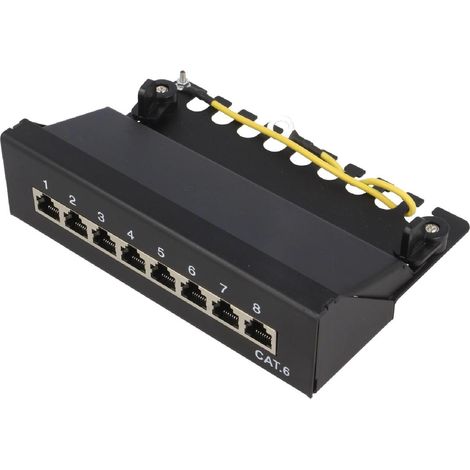 Patch panel- RJ45- Cat- 6- noir- Nombre de ports- 8