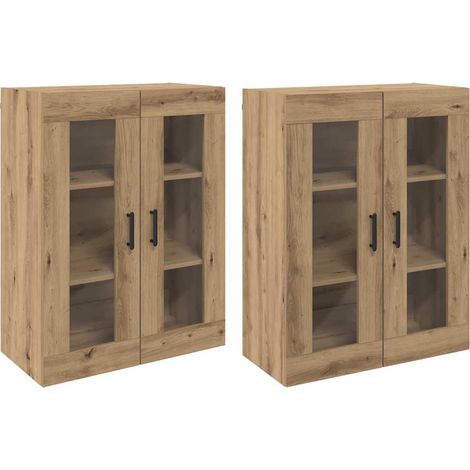 2 pcs Buffet，Bahut， Armoires Murailles chêne artisanal 69,5 x 34 x 90 cm CFW53592 (1/5)