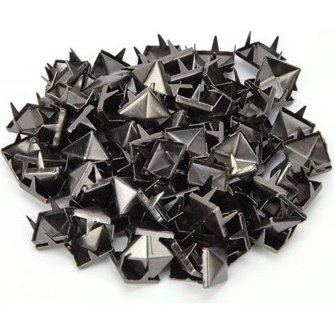 100 Stück 9 mm Vierkantnieten aus Messing und Kupfer, Accessoires für Kleidung, Schuhe, Taschen, Lederdekoration, Farbe: Gunmetal (1/5)