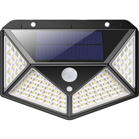 Lampadaire Solaire Extérieur【Version Améliorée】100 LED Étanche IP65 Spot Solaire 270° 1200mAh Détecteur de Mouvement 180° Éclairage Mural Jardin [Classe Énergétique A+++] (1/5)