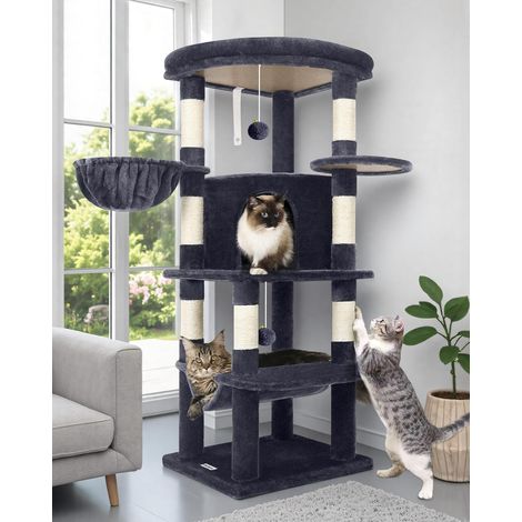 C51 Solide Arbre a Chat Coin Plateforme Hamac Niche pour 2/3 Chat (1/5)