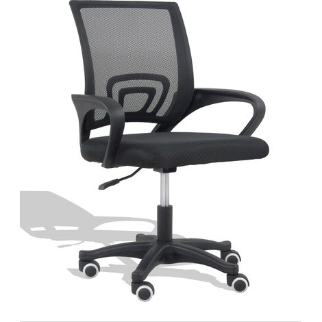 ORION91oficial® - Silla de Escritorio, Oficina, Estudiar, Color Negro Respaldo Ergonómico Transpirable Malla negra y Asiento negro, Oficina, Academia, Escritorio, Teletrabajo - SpazioLuzio
