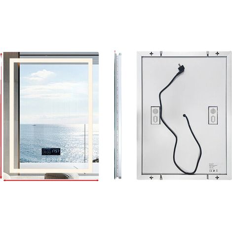 Miroir de Salle de Bain, Haut-Parleur Bluetooth, Fonction Anti-Buée, 600x800mm (1/2)