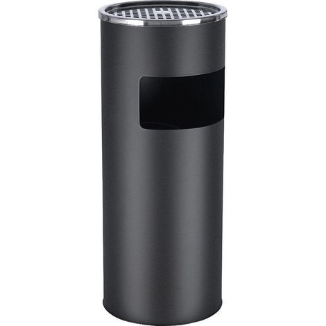 Cendrier extérieur design avec poubelle en acier inoxydable 30 litres noir (1/5)