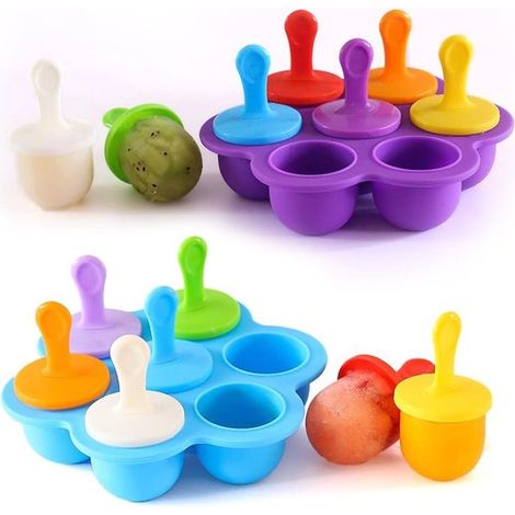 moldes para paletas heladas - Molde para helado con 14 palitos - Moldes de silicona para helado - Máquina para hacer paletas - Mini moldes de silicona - Moldes para helado para niños - Hielo (1/5)