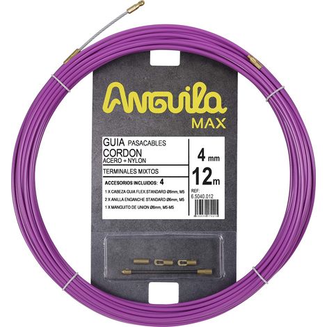 Anguila Max Guida Passacavi Terminali misti Acciaio + Nylon Colore Viola Diametro 4 mm 12 metri (1/5)