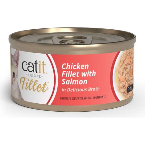 Catit Cuisine Fillet Pollo con Salmon en Caldo para Gatos - 75 g