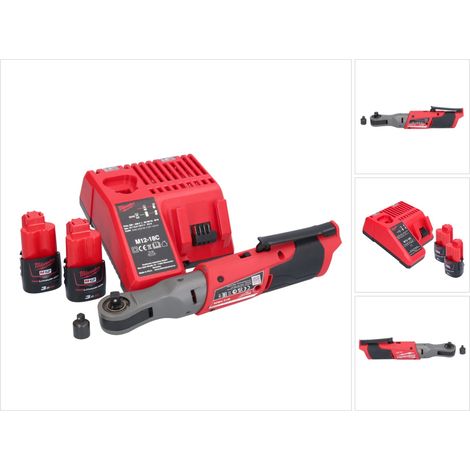Llave de carraca a batería Milwaukee M12 FIR38-302 12 V 75 Nm 3/8" 1/4" + 2 baterías 3,0 Ah + cargador (1/5)