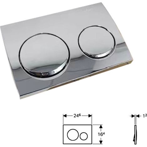 Spülkasten Bedienungsplatte Alpha10 Dual-Flush in Chrom Hochglanz für alle Toiletten im energiesparenden Design