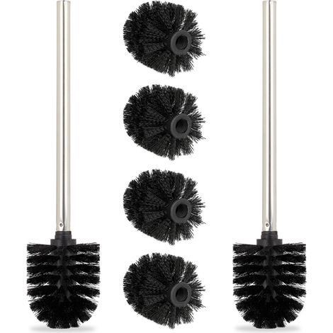 Set de escobilla de baño con 2 + 4 cabezales extra