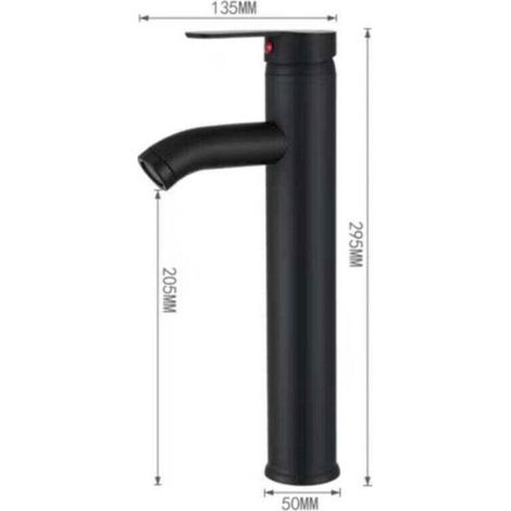 Mitigeur de lavabo - - - Finition noire mate - Acier inoxydable - Cascade d'eau (1/4)