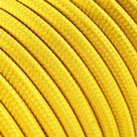Fil Électrique Tissu Jaune 2x0,75mm² - Câble Électrique Textile de Qualité