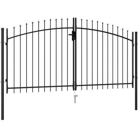 vidaXL Portail de clôture Woerden à double porte avec pointes supérieures 299,5 x 199,5 cm (1/5)