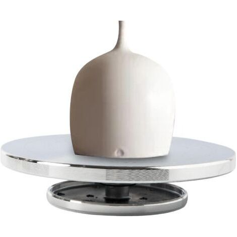QORVA-Tour de Poterie, Support Pivotant à 360 °, Plateau Tournant, Plateau Tournant en Argile Métallique, Outil de Sculpture Tournette de Potier, 16cm