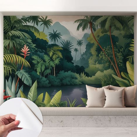 Papier peint autocollant avec imprimé pour cuisine facile à appliquer pour mur a motif Décor exotique 208x146 cm (1/5)