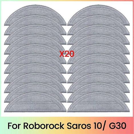 Lot de 6 serpillières microfibre lavables pour aspirateur robot Saros 10 / G30, lingettes de nettoyage réutilisables, chiffons de rechange compatibles. (1/5)