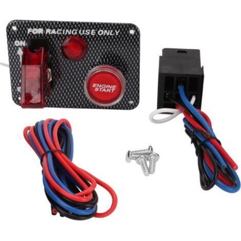 Interruptor de encendido para coche de aleación de aluminio de 40 A y 12 V, botón de arranque del motor, panel universal para coches de carreras. (1/4)