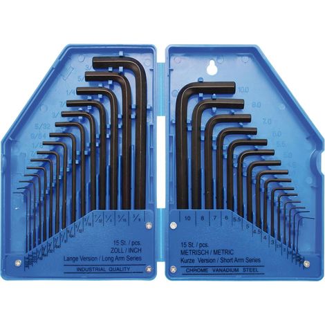 Jeu de 30 cles allen pouces et metriques pour vis 6 pans interieur (1/3)