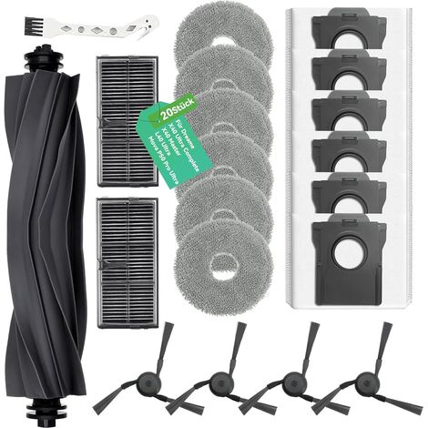 Zubehör für Dreame X40 Ultra Complete/X40 Master/L40 Ultra/Mova P50 Pro Ultra/l10s ultra gen 3 \u2013 1 Hauptbürste,6 Staubbeutel,6 Wischtücher,2 HEPA-Filter,4 Seitenbürsten &1 Reinigungsbürste (1/5)