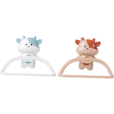Set of 2 wall-mounted towel racks for children with shelf, cartoon designs, bathroom storage (1/4)