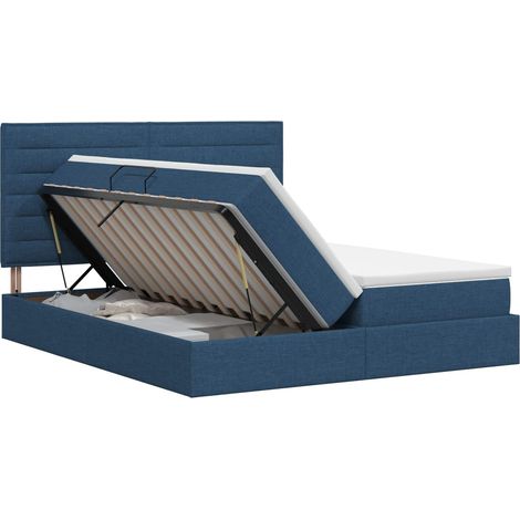 Letto con Contenitore con testiera Blu 180 x 200 cm Tessuto vidaXL (1/5)