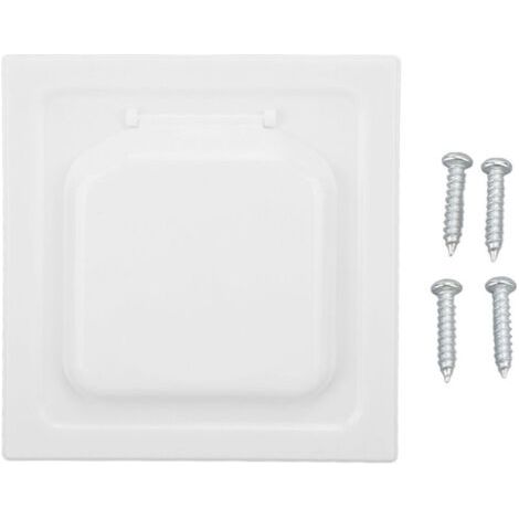 Eosnow Couvercle d'aération de sèche-linge à double porte, échappement extérieur ABS avec 4 vis pour tuyaux et évents en pouces, blanc (1/4)