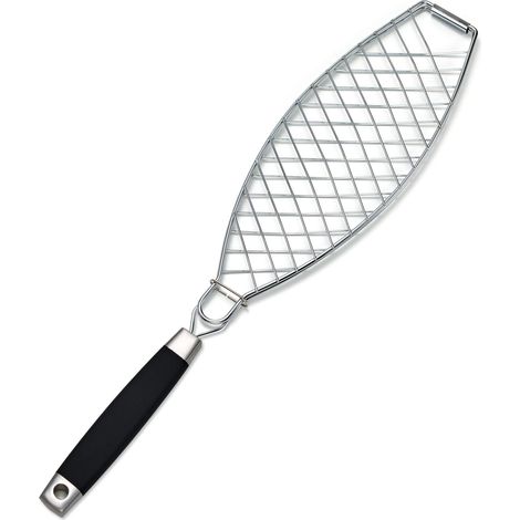 Griglie per pesce da barbecue in acciaio inox con manico in gomma da 61 cm accessori professionali