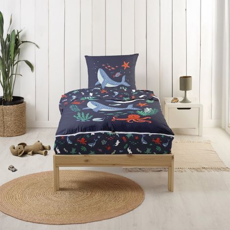 Caradou® Parure de lit enfant 90x190cm avec couette Océan (1/5)