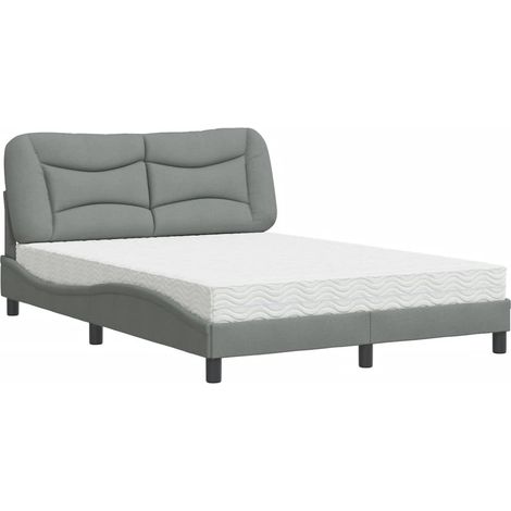 Maison Exclusive - Bett mit Matratze "Hvar" Hellgrau 120x200 cm S (1/5)