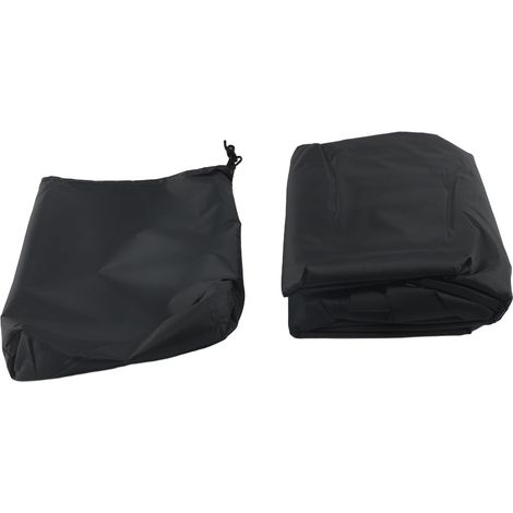 Housse de protection pour balancelle extérieure 3 places, hamac triple, imperméable, coupe-vent, toutes saisons, noire (1/4)