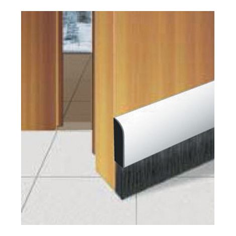 1 mt sottoporta paraspifferi paraporte in pvc spazzola flessibile bianco (1/2)
