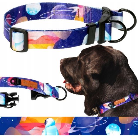 Collier à double verrouillage pour chiens, sûr, taille S/M, 20 mm, marque polonaise Ukory GALAXY (1/5)