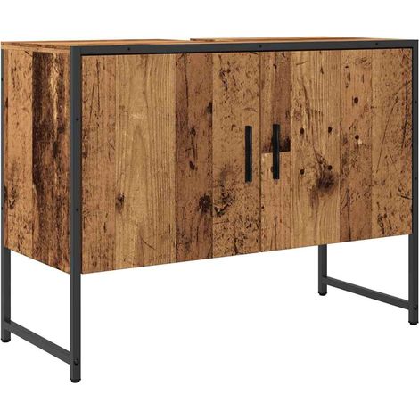 Meubles de Rangement,Armoire de salle de bain vieux bois 80x33x60 cm bois ingénierie CFW103947 (1/5)