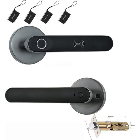Serrure de porte intelligente Serrure de porte à empreintes digitales for chambre poignée de porte biométrique serrure à bouton Tuya serrures de sécurité électriques intelligentes sans clé ( Color : 3 (1/5)