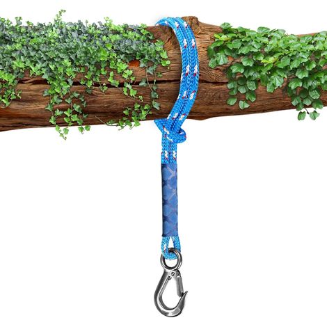 Fixation de balançoire pour arbre, Corde de fixation de balançoire, Corde de suspension de hamac 150cm, Sangle de chaise suspendue réglable avec mousqueton, Fixation d'arbre pour hamac (1/5)