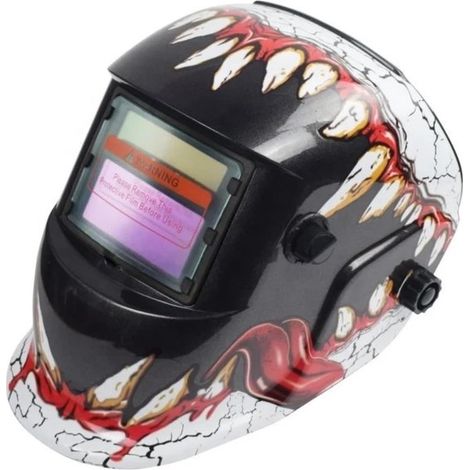 Automatischer, solarbetriebener Schweißhelm mit automatischem Lichtschalter, Schweißhaube und Schutzmaske (rot) (1/4)