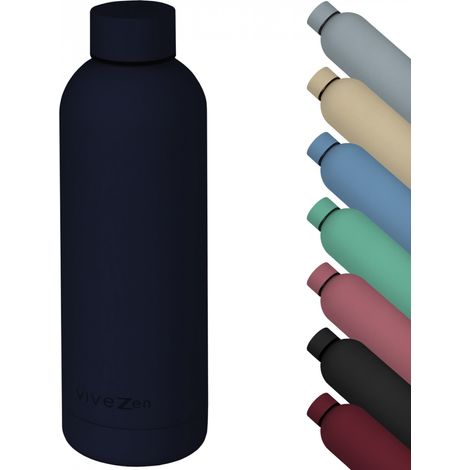 Bouteille, gourde isotherme chaud ou froid en acier inoxydable, réutilisable - 500 ml - Gris anthracite - Vivezen
