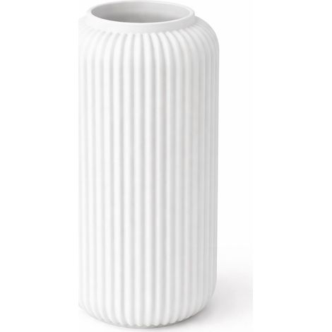 Vaso bianco sottile scanalato, moderno minimalista giapponese