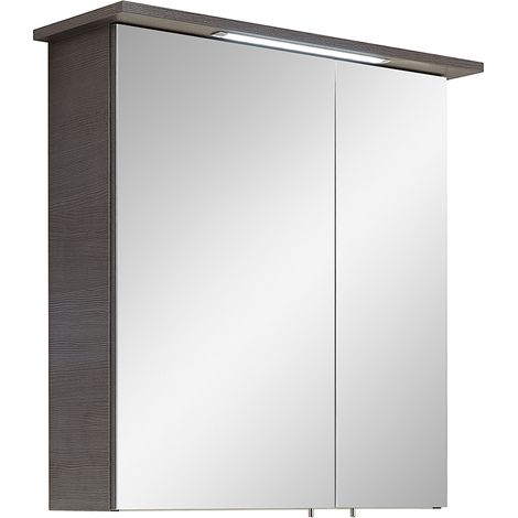 Badezimmer Spiegelschrank ALINA-66 in Graphit Struktur quer Nachb. - B/H/T: 60/72/20cm (1/4)